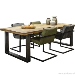 Straluma Antraciet lederen armstoel met zwart><noscript><img width=