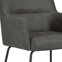 Straluma Armstoel Microleder Bull antraciet met zwarte poot><noscript><img width=