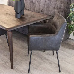 Straluma Armstoel Microleder Bull antraciet met zwarte poot><noscript><img width=