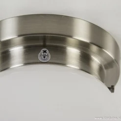 Straluma Art Deco plafondlamp staal met wit gl.><noscript><img width=