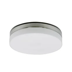 Straluma Badkamer plafonnière staal met wit glas> Plafonnières|Keukenverlichting