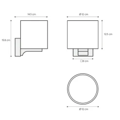 Straluma Badkamerwandlamp zwart met opaal glazen kap><noscript><img width=