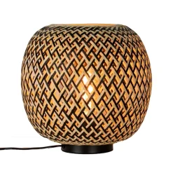 Straluma Bamboe tafellamp naturel met zwart> Woonkamerlampen|Slaapkamerlampen