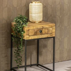 Straluma Bijzettafel met lade mangohout/metaal><noscript><img width=