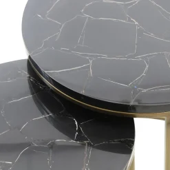 Straluma Bijzettafel Sobrina set van 2 zwart/antiek brons><noscript><img width=