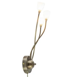 Straluma Bronzen wandlamp LED met wit glas dim to warm> Wandlampen|Halverlichting
