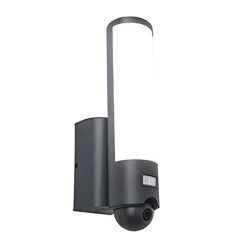 Straluma Buitenlamp cilinder donker grijs inclusief LED en camera> Wandlampen|Buitenlampen