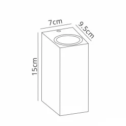 Straluma Buitenlamp rechthoek zwart up+down gu10 IP54><noscript><img width=