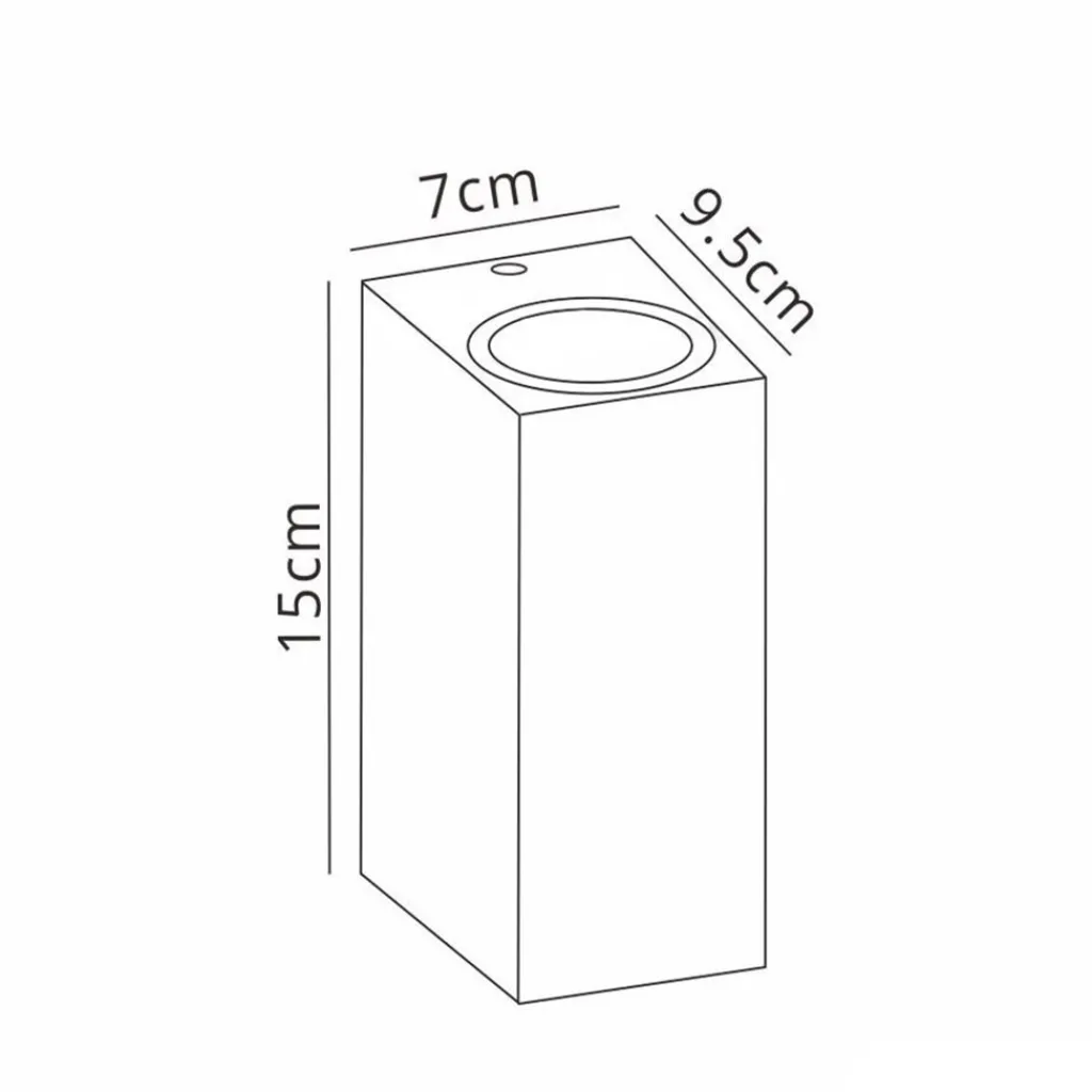 Straluma Buitenlamp rechthoek zwart up+down gu10 IP54> Wandlampen|Buitenlampen