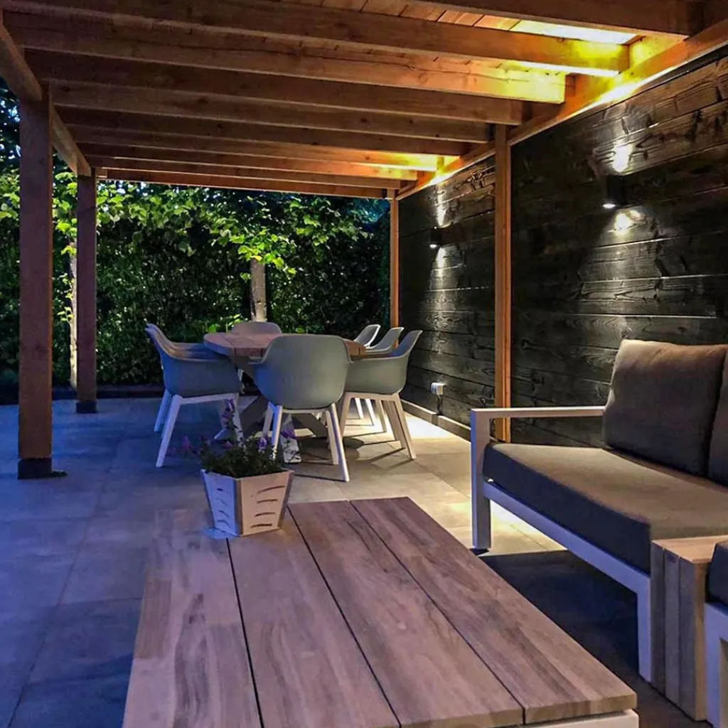 Straluma Buitenlamp rechthoek zwart up+down gu10 IP54> Wandlampen|Buitenlampen