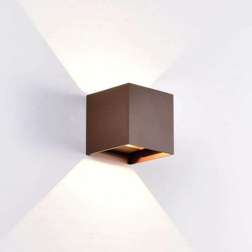 Straluma Buitenlamp wand bruin up+down IP54> Wandlampen|Buitenlampen