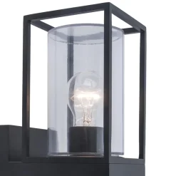 Straluma Buitenlantaarn dubbel strak zwart/helder glas> Wandlampen|Buitenlampen