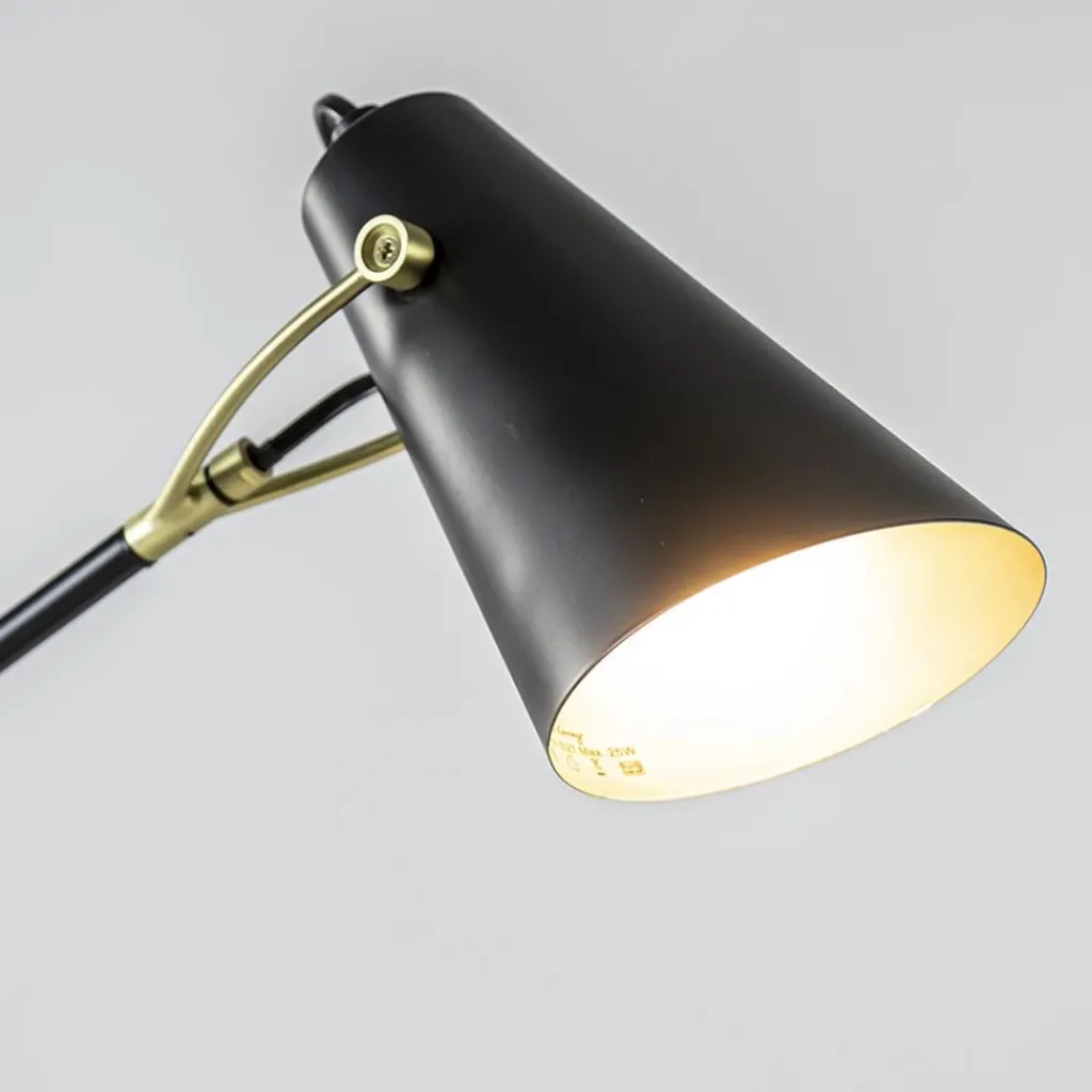 Straluma Bureaulamp Barre zwart/matgoud> Bureaulampen|Light and Living