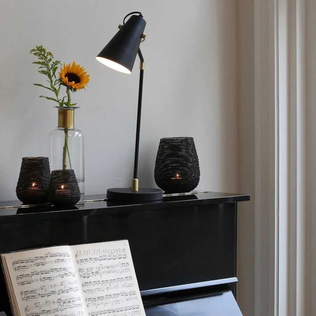 Straluma Bureaulamp Barre zwart/matgoud> Bureaulampen|Light and Living