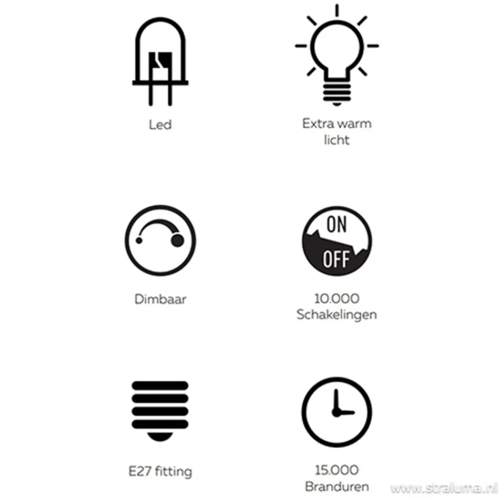 Straluma Calex Bilbao led lamp titanium 4w e27> Woonkamerlampen|Slaapkamerlampen
