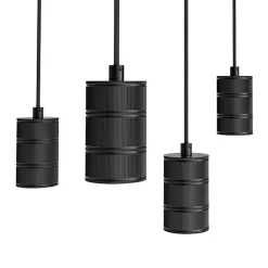 Straluma Calex 5-lichts retro pendels rond 50 cm zwart> Eettafellampen|Calex