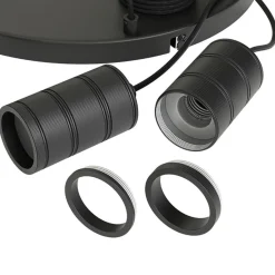 Straluma Calex 5-lichts retro pendels rond 50 cm zwart><noscript><img width=