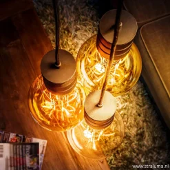 Straluma Calex Retro pendel brons 1.5 m e27> Hanglampen|Calex