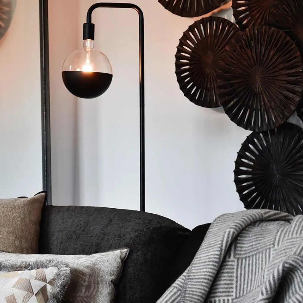 Straluma Calex vloerlamp U-Line mat zwart excl lichtbron> Calex|Woonkamerlampen