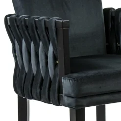 Straluma Chique armstoel zwart met sierlijke leuning en goud><noscript><img width=