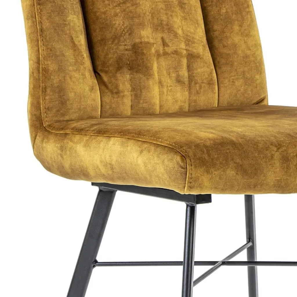Straluma Chique eetkamerstoel velours goud> Eetkamerstoelen