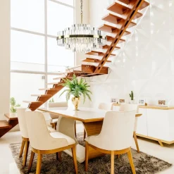 Straluma Chique hanglamp brushed brass met helder kristal><noscript><img width=