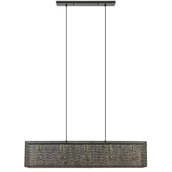 Straluma Chique hanglamp langwerpige balk 5-lichts zwart/goud> Eettafellampen|Keukenverlichting