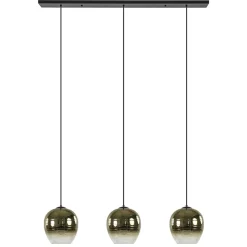 Straluma Chique hanglamp 3-lichts zwart met goud> Eettafellampen|Keukenverlichting