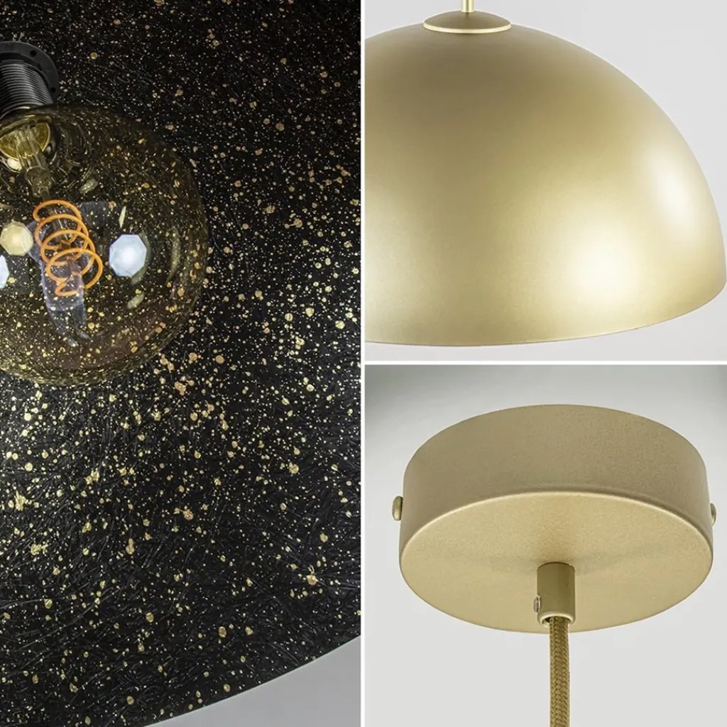 Straluma Chique hanglamp mat goud met zwarte binnenzijde> Eettafellampen|Keukenverlichting