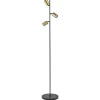 Straluma Chique staande lamp mat zwart met gouden spots> Vloerlampen|Leeslampen
