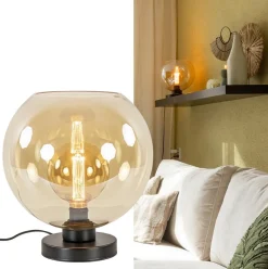 Straluma Chique tafellamp amber glazen bol 30 cm><noscript><img width=