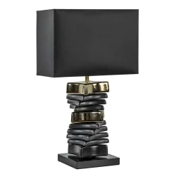 Straluma Chique tafellamp zwart met goud en rechthoekige kap> Schemerlampen|Woonkamerlampen