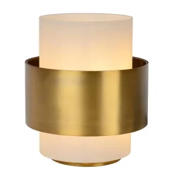 Straluma Cilinder tafellamp mat goud mat opaal glas> Tafellampen|Klassieke Verlichting