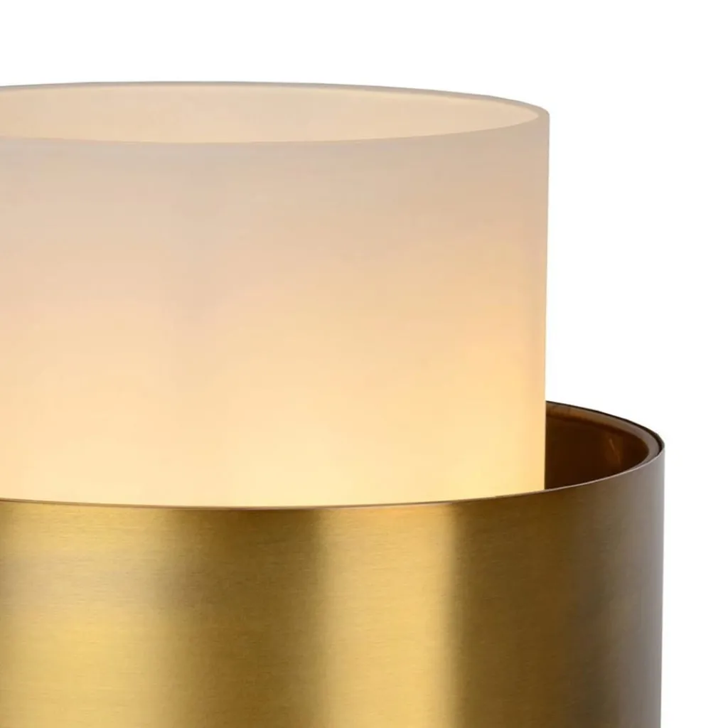 Straluma Cilinder tafellamp mat goud mat opaal glas> Tafellampen|Klassieke Verlichting