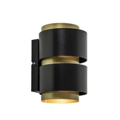 Straluma Cilinder wandlamp G9 mat zwart met goud> Woonkamerlampen|Slaapkamerlampen