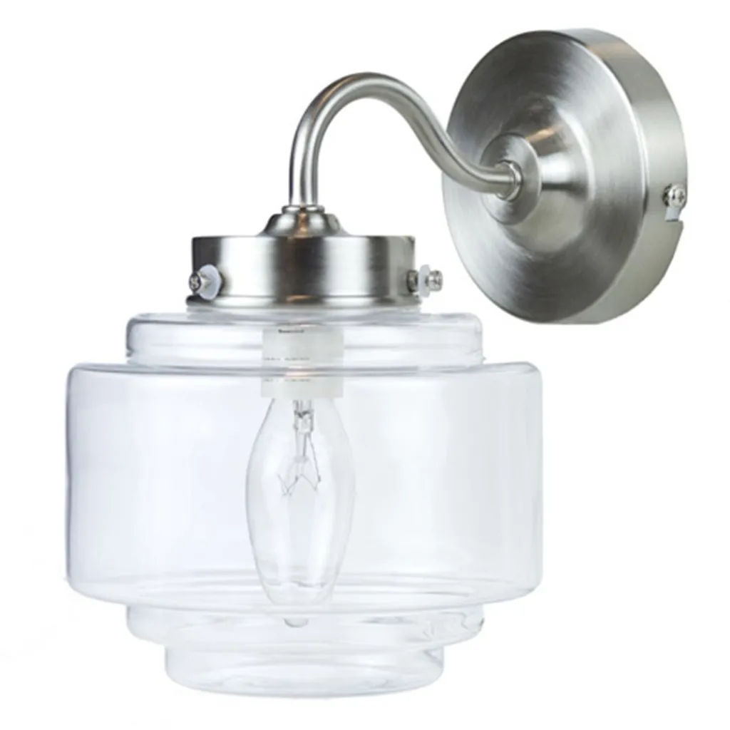 Straluma Deco wandlamp staal met helder glas> Woonkamerlampen|Slaapkamerlampen