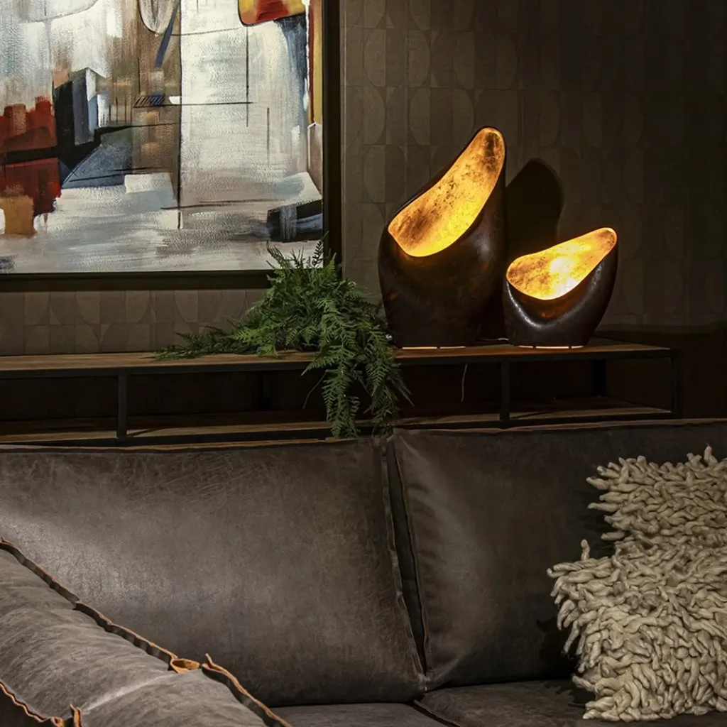 Straluma Decoratieve tafellamp corten brown met goldleaf> Tafellampen|Decoratieve Verlichting