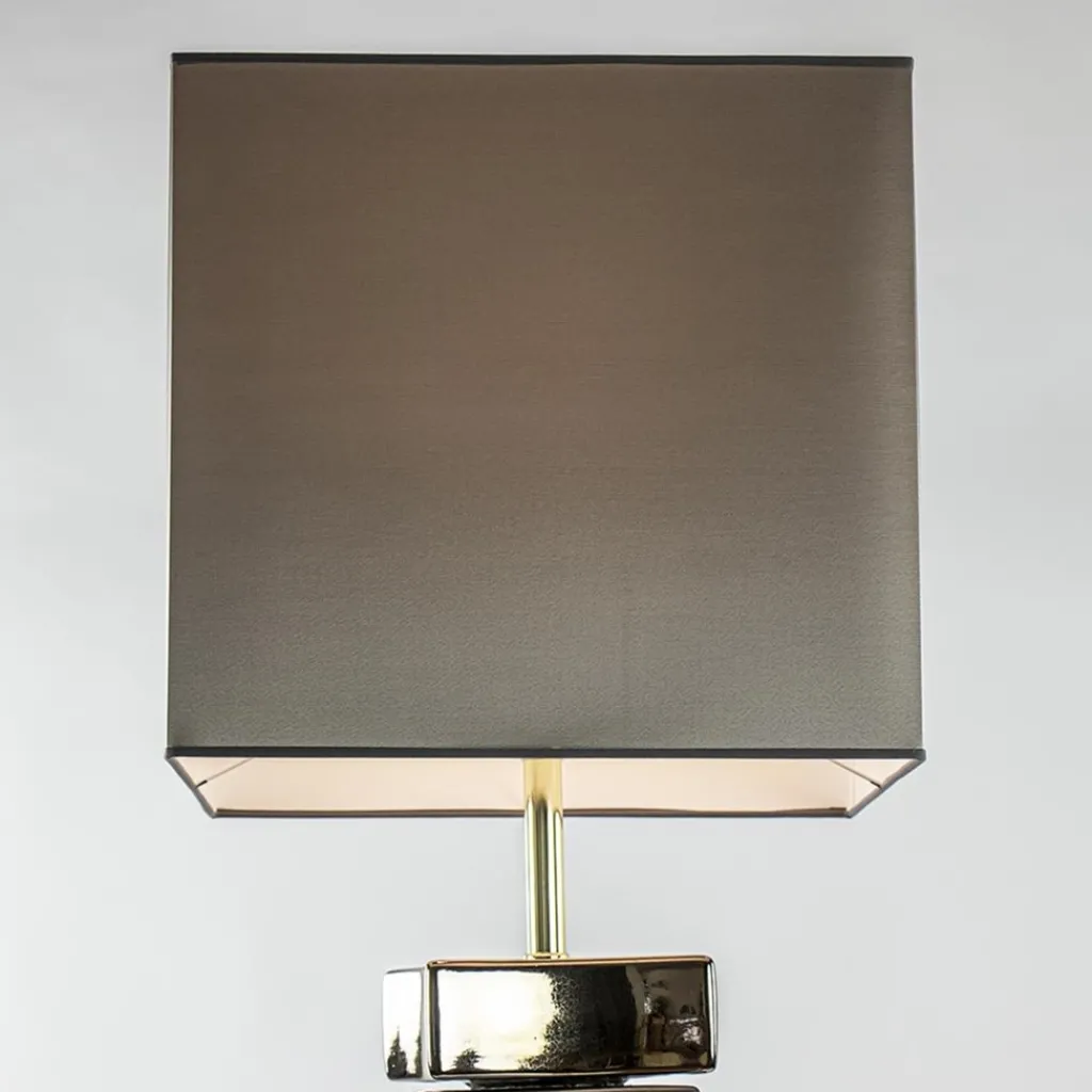Straluma Decoratieve vloerlamp grijs/goud met vierkante kap> Vloerlampen|Schemerlampen