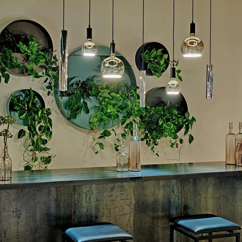 Straluma Design hanglamp 7-lichts zwart met nikkel> Hanglampen|Eettafellampen