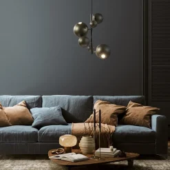 Straluma Design hanglamp zwart met platinum bollen 2L><noscript><img width=