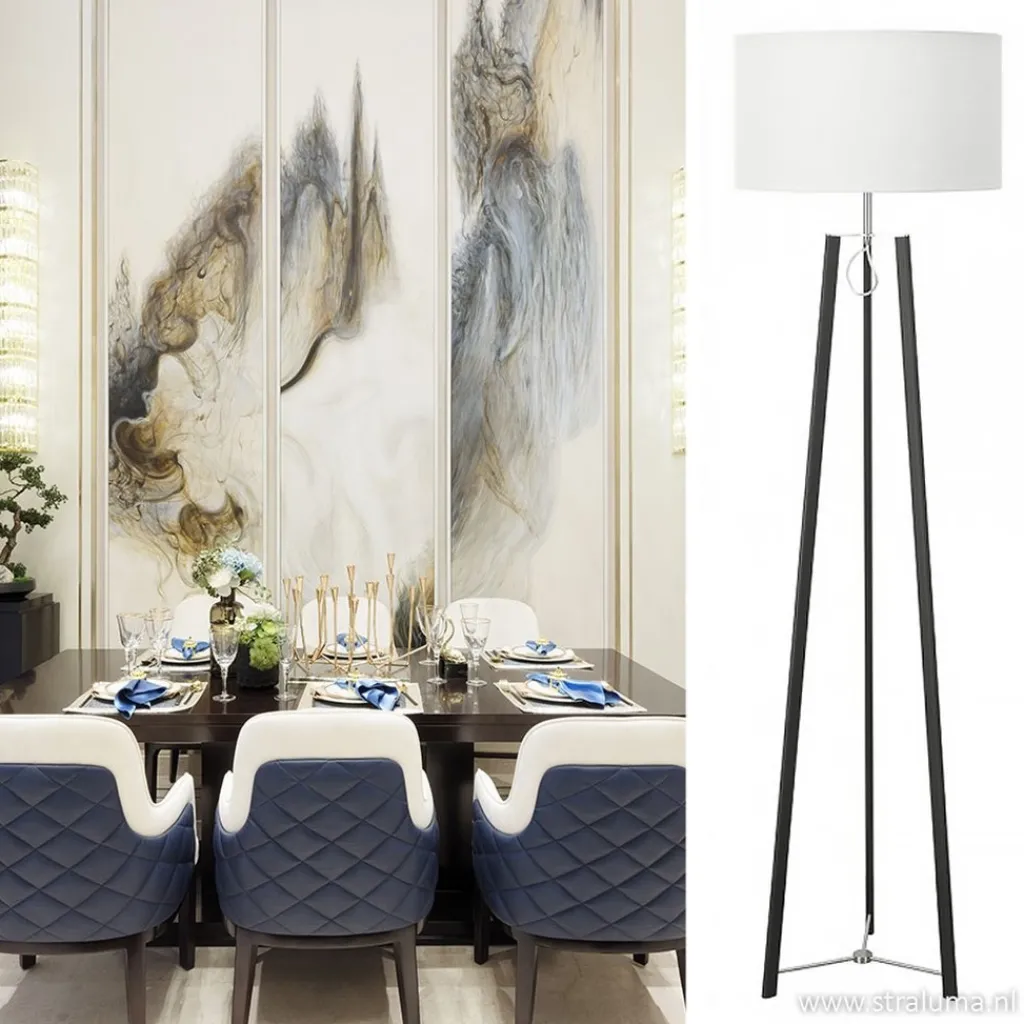 Straluma Design staande lamp zwart staal dimbaar> Woonkamerlampen|Slaapkamerlampen