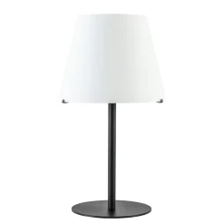 Straluma Design tafellamp mat zwart met witte glazen kap> Tafellampen|Retro Verlichting