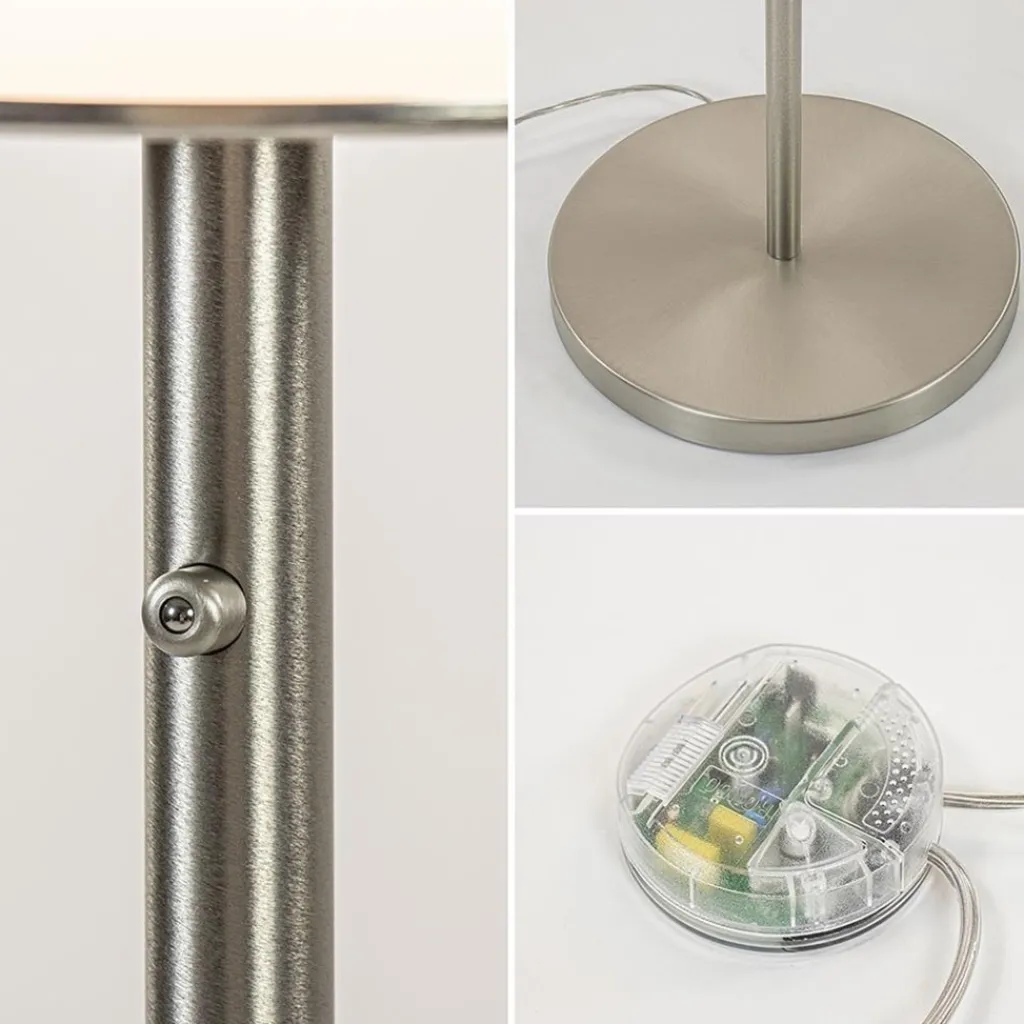 Straluma Design vloerlamp nikkel met opaal glas en uplighter> Vloerlampen|Halverlichting
