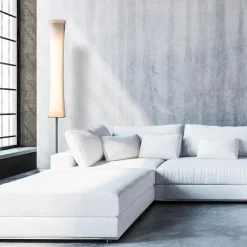 Straluma Design vloerlamp nikkel met opaal glas en uplighter><noscript><img width=