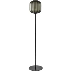 Straluma Design vloerlamp zwart met mat zwarte glazen kap> Vloerlampen|Design Verlichting