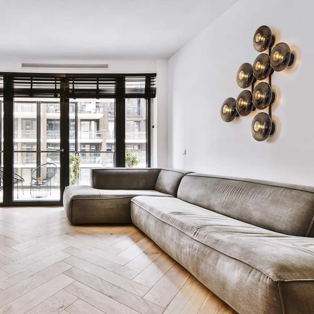 Straluma Design wandlamp mat zwart met smoke glas 8-lichts> Wandlampen|Design Verlichting