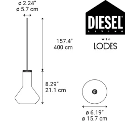 Straluma Diesel Living with Lodes hanglamp Flask A metallic black><noscript><img width=
