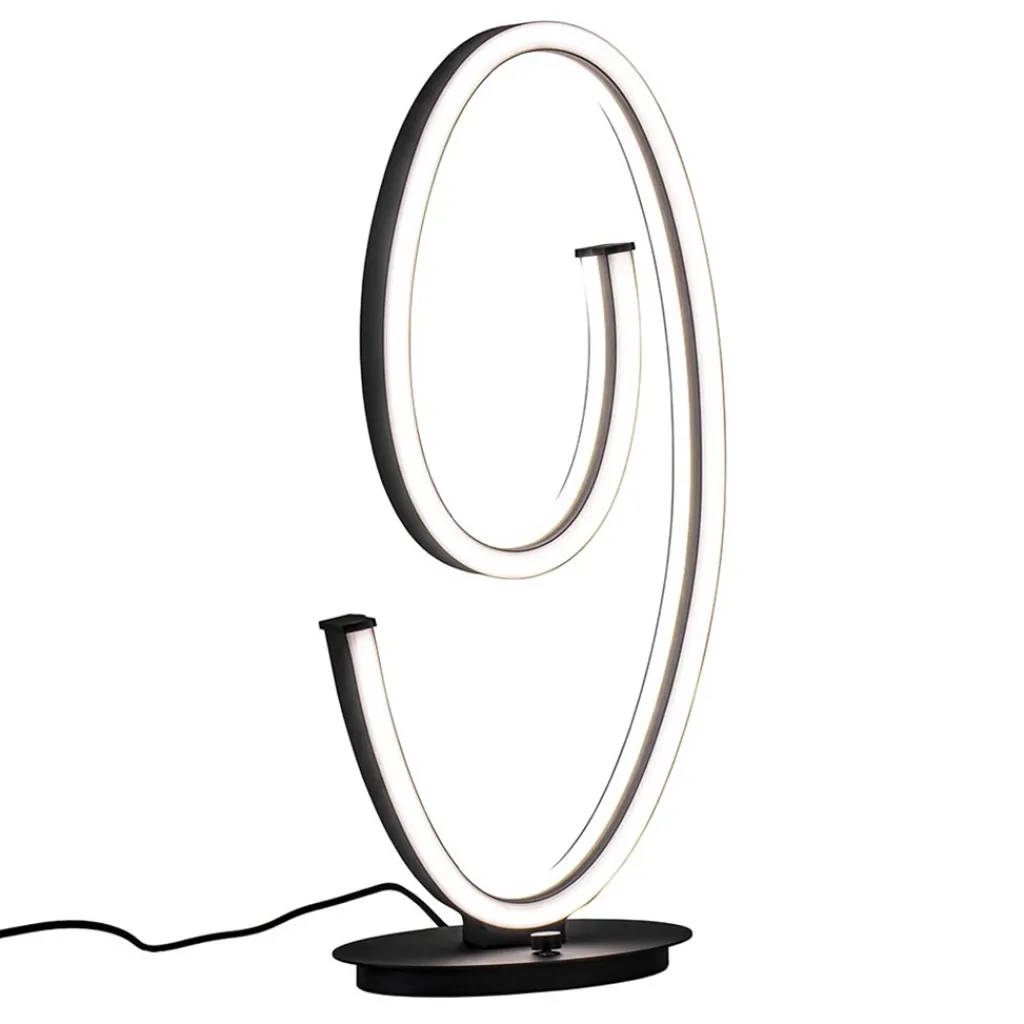 Straluma Dimbare LED tafellamp mat zwart ovaal> Tafellampen|LED Tafellampen