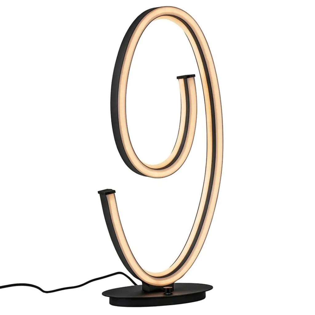 Straluma Dimbare LED tafellamp mat zwart ovaal> Tafellampen|LED Tafellampen