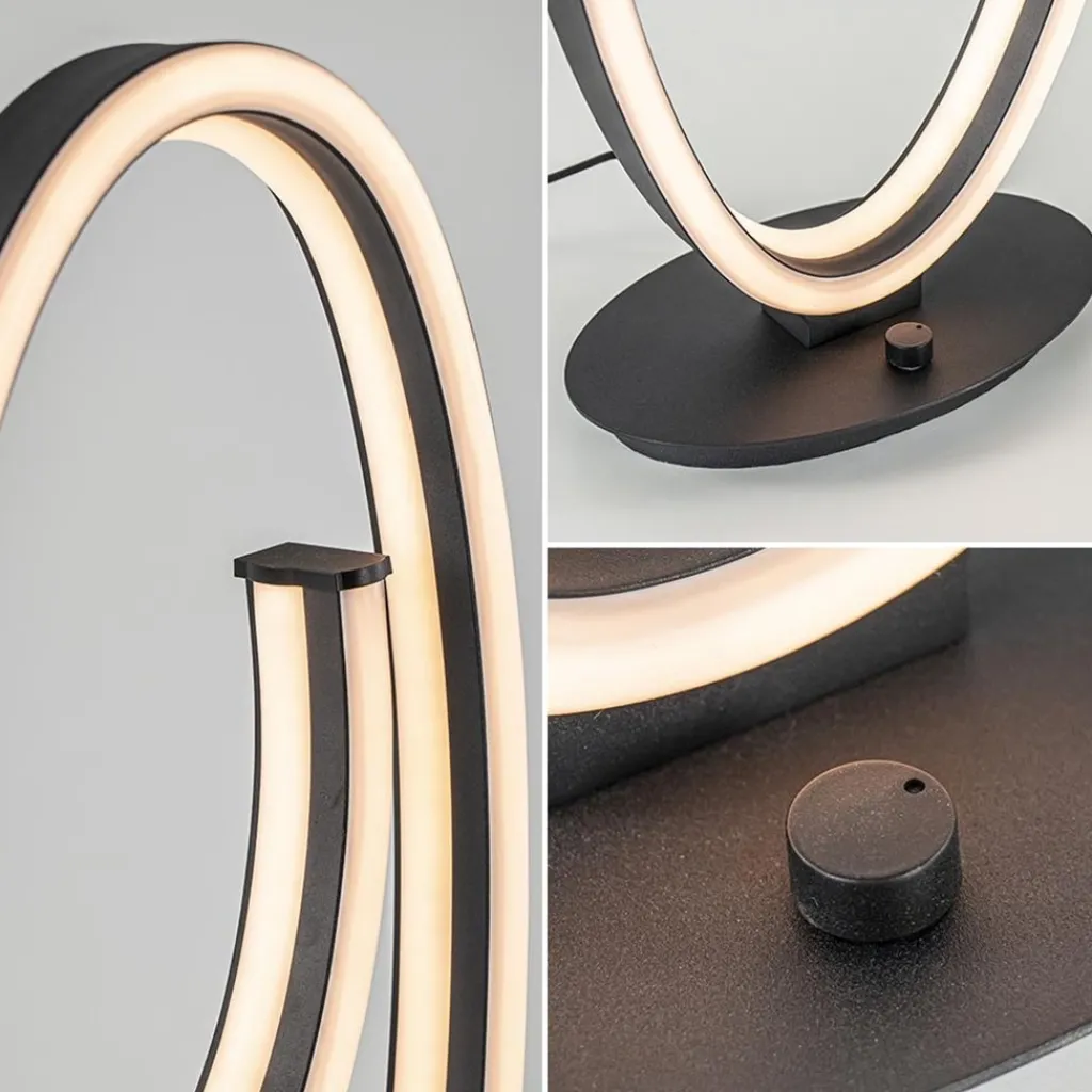 Straluma Dimbare LED tafellamp mat zwart ovaal> Tafellampen|LED Tafellampen